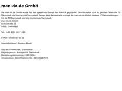 The website screenshot for http://www.man-da.de