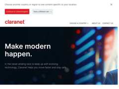 The website screenshot for https://www.claranet.com