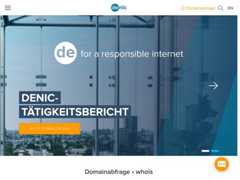 The website screenshot for https://www.denic.de/