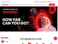 The website screenshot for http://www.ooredoo.qa