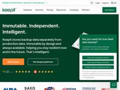 The website screenshot for https://www.keepit.com/