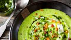 Avocado Bean Soup with Herb Relish