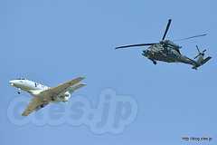 異種編隊飛行 U-125A（12-3018）、UH-60（08-4571） - 梅組最後の百里基地航空祭 2015 （ウェザーチェック～航過飛行編）