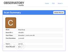 Observatory by Mozilla の結果 - Observatory by Mozilla でウェブサーバの設定をチェック