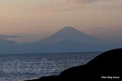 富士山 - 城ヶ島から夕日を眺める