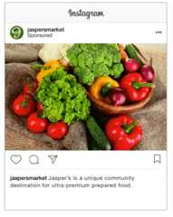 publicité photo pour Jaspers Market dans le fil d’actualité Instagram