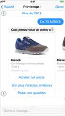 publicité Messenger sur Facebook pour des baskets Reebok pour hommes