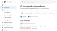 Google Play Console Change App Signing Key Option Google Play Console's App integrity section with the 'Change app signing key' button highlighted.
