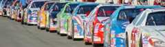 stock cars all in a row