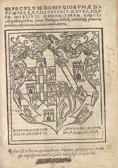 Title page of a 1556 edition of the Speculum Coniugiorum