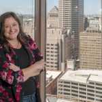 Kylee Garretson in her office at Greater St. Louis, Inc.