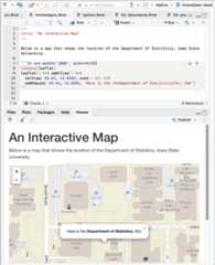 An R Markdown document with a leaflet map widget.