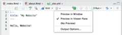 Preview a page side-by-side with the editor in RStudio.