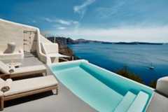 Villa outdoor pool, overlooking Aegean Sea