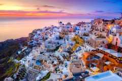 Oia town on Santorini island, Greece.