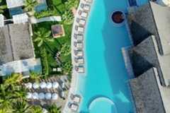 Aerial view of pool with sun loungers