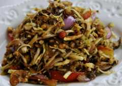 The famous Lahpet or tea-leaf salad