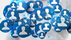network of human figures in blue circles