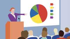 woman making a presentation, illustration