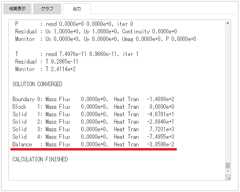 CATCFDzero熱伝導解析の熱バランス