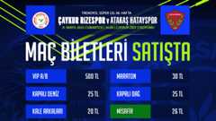 Çaykur Rizespor – Atakaş Hatayspor maçının biletleri satışa çıktı