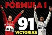 GALERÍA: Las 91 victorias de Schumacher y Hamilton en F1