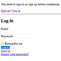 生成されたログイン画面