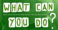 「情熱が人を惑わすときは、望むことだけでなく、できることをやりましょう。何ができるでしょうか?」と訴えかけた文字