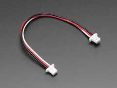 Angled Shot of theJ ST SH Compatible 1mm Pitch 3-pin Plug-Plug Cable - 100mm long.