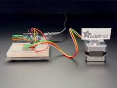 Video of a motor stepper driver board driving a stepper motor connected to a microcontroller.