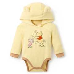 Winnie the Pooh and Piglet Hooded Bodysuit for Baby