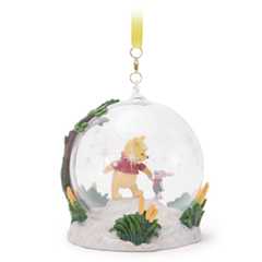 Winnie the Pooh and Piglet Glass Globe Sketchbook Ornament