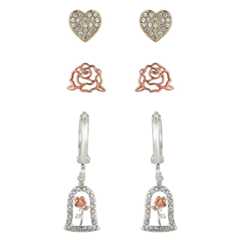 Beauty and the Beast Rose Earring Set
