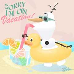 Olaf ''Sorry, I'm on Vacation!'' Gallery Wrapped Canvas by Dom Corona – Frozen – Limited Edition