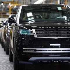 A Land Rover on a production line