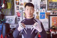 Danaa Batgerel poses at Jackson Wink MMA in Albuquerque