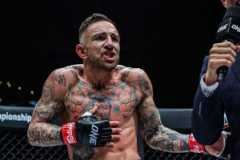 Liam Harrison celebrates knocking out Muangthai PKSaenchaigym