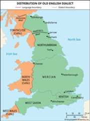 Old English dialects: distribution