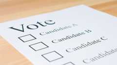 A ranked-choice ballot