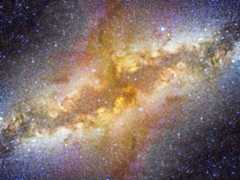Milky Way galaxy in night sky. (space, stars, center, astronomy, telescope)