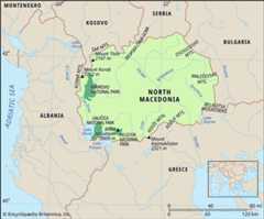Physical features of North Macedonia