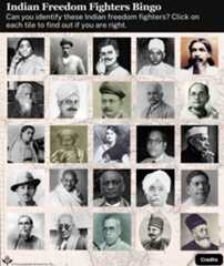 India freedom fighters bingo.