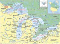 The Great Lakes and their drainage basin