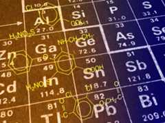 Concept artwork on the periodic table of elements.