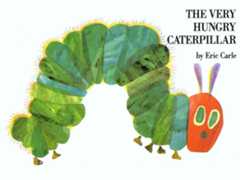 Book Jacket of "The Very Hungry Caterpillar" by American children's author illustrator Eric Carle (born 1929)