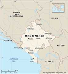 Montenegro, map