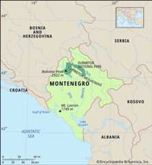 Montenegro, map