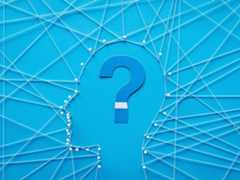 Thumbnail for the quiz, "Who Did That? A Historical Bio Quiz." Head with question mark made with string and pins.