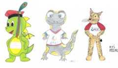 Three candidates were originally in the frame to become European Games mascot ©Kraków-Małopolska 2023