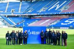 Members of the EOC Coordination Commission for the Games gather at Henryk Reyman Stadium, which will host the Opening and Closing Ceremonies ©EOC